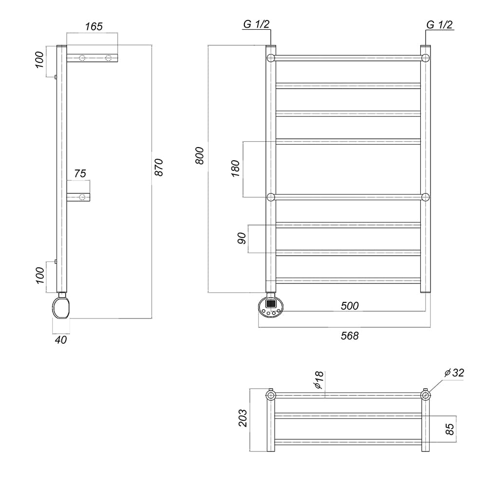 Медея с 2 полками П8 500x800 EL