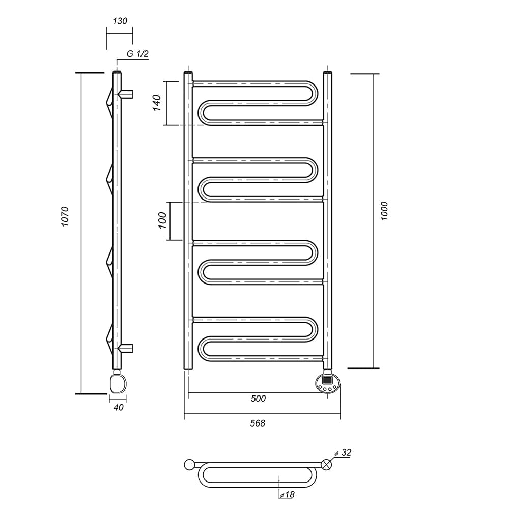 Офелия П12 500x1000 ER хром